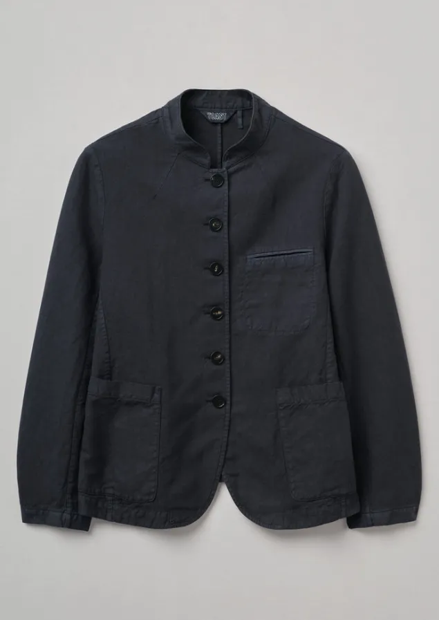 Coats & Jackets-TOAST Garment Dyed Cotton Linen Neat Jacket Slate