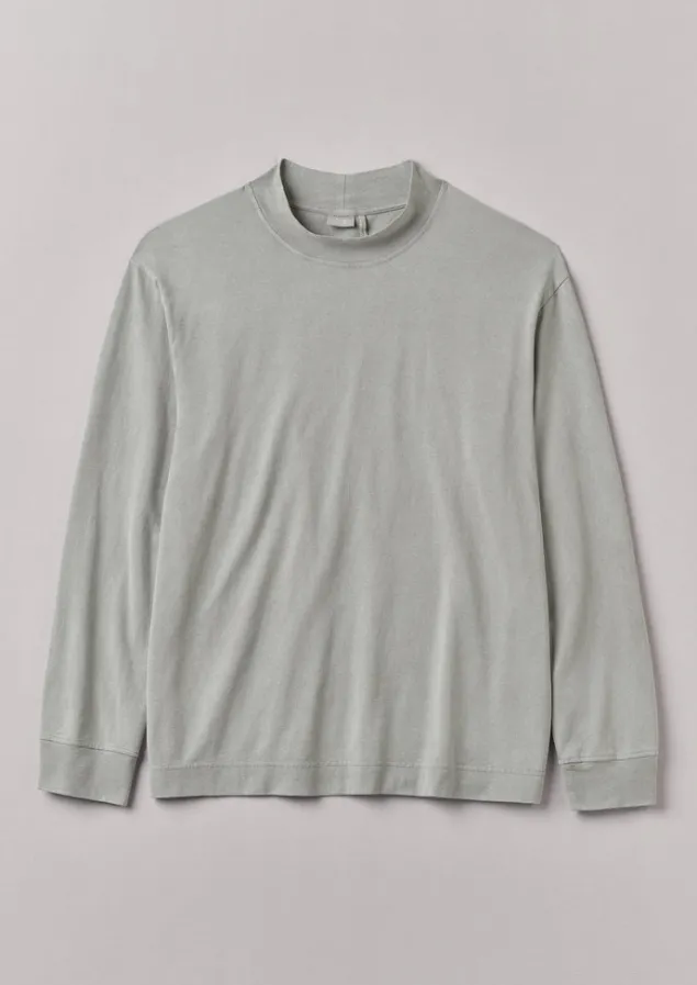 Tops & Tees-TOAST Garment Dyed Cotton Long Sleeve Tee Carbon