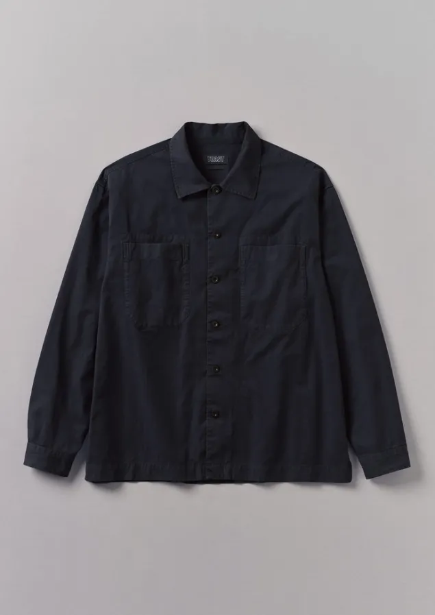 Workwear | Shirts-TOAST Garment Dyed Cotton Twill Shirt Navy