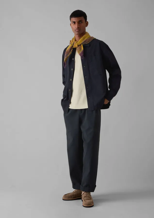 Workwear | Shirts-TOAST Garment Dyed Cotton Twill Shirt Navy