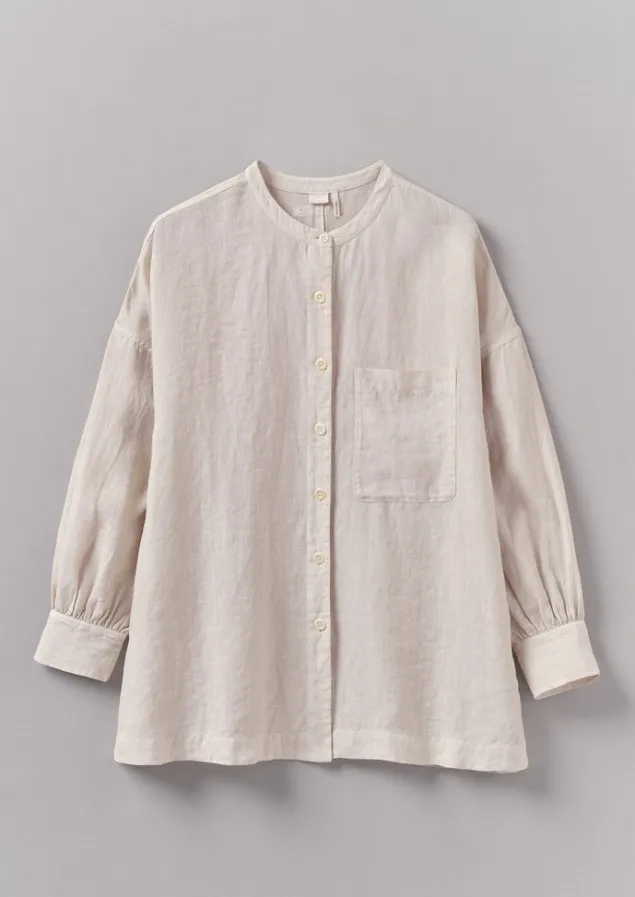 Linen | Loungewear-TOAST Garment Dyed Linen Oversized Shirt Stone