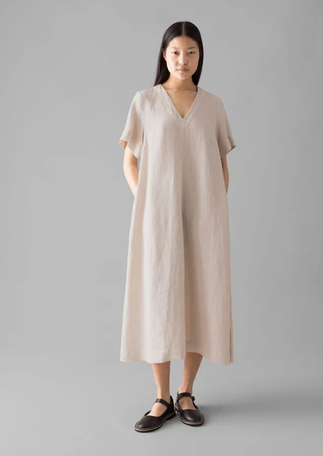 garment_dyed_linen_vneck_dress_3.webp Linen | Loungewear-TOAST Garment Dyed Linen V-Neck Dress Stone