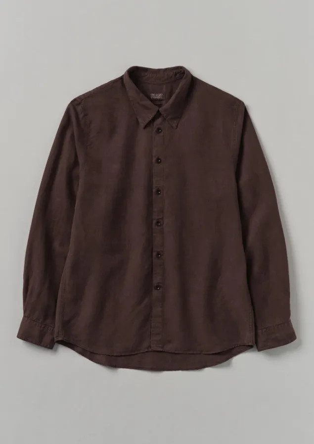 Shirts-TOAST Garment Dyed Point Collar Shirt DeepBurgundy