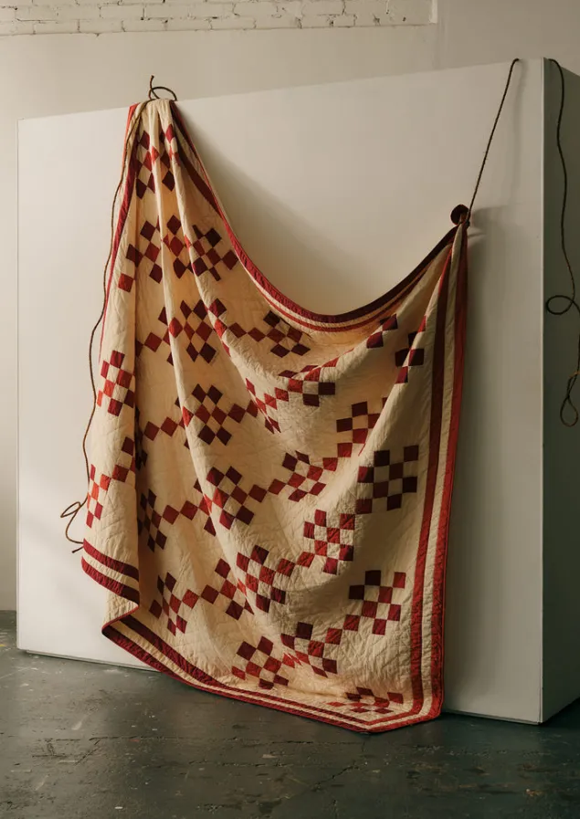 Textiles | Blankets & Throws-TOAST Geo Block Patchwork Cotton Quilt ClayRed/DeepCoral