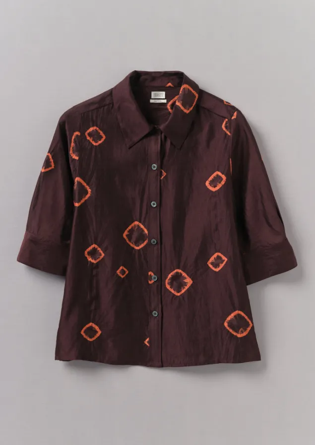 gia_hand_bandhini_silk_shirt_4.webp Shirts | Tops & Tees-TOAST Gia Hand Bandhini Silk Shirt Bordeaux/RedCarnelian