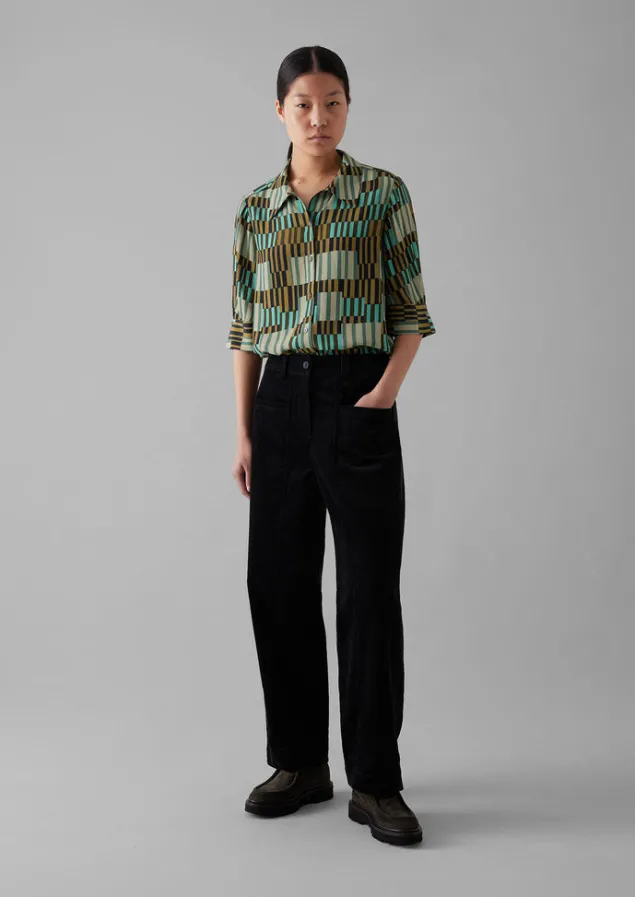 gia_irregular_check_print_shirt_3.webp Shirts | Tops & Tees-TOAST Gia Irregular Check Print Shirt Olive/Mint