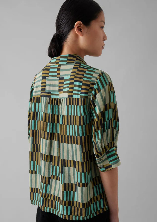 gia_irregular_check_print_shirt_6.webp Shirts | Tops & Tees-TOAST Gia Irregular Check Print Shirt Olive/Mint