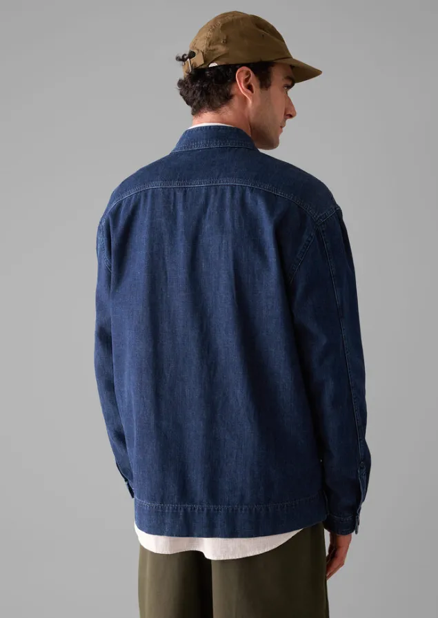grandad_collar_half_placket_denim_shirt_16.webp Denim | Workwear-TOAST Grandad Collar Half Placket Denim Shirt Indigo