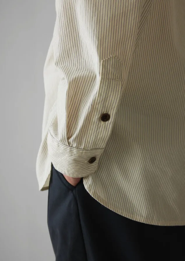 grandad_collar_stripe_pullover_shirt_4.webp Shirts-TOAST Grandad Collar Stripe Pullover Shirt SunwashedBlue