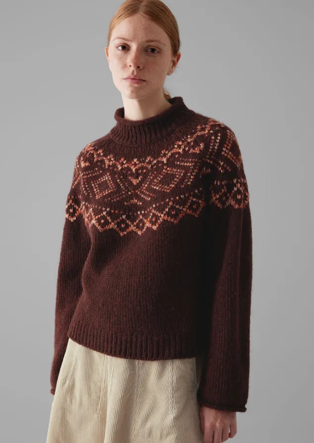 graphic_yoke_sweater_4.webp Knitwear-TOAST Graphic Yoke Sweater DarkRed/Brick