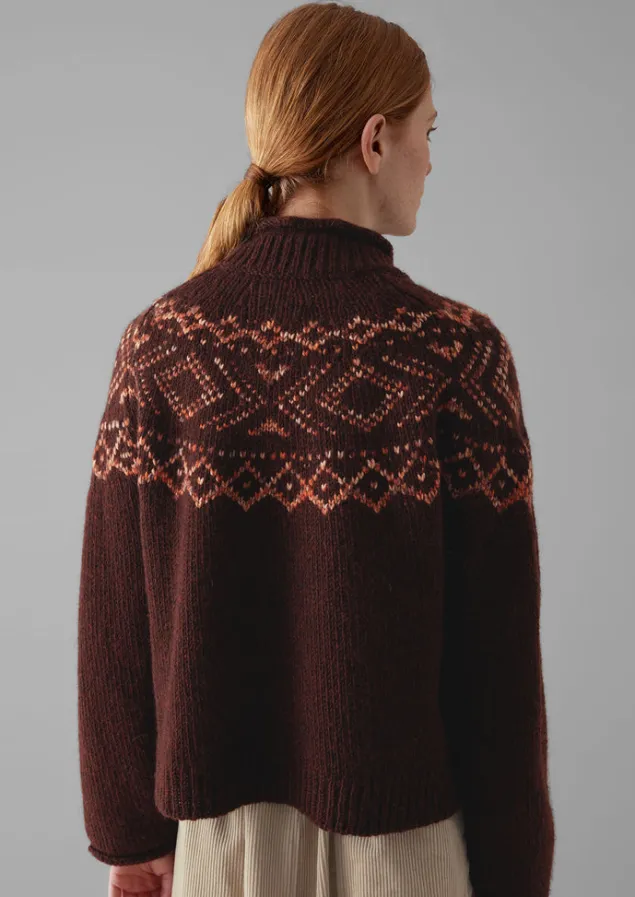 graphic_yoke_sweater_5.webp Knitwear-TOAST Graphic Yoke Sweater DarkRed/Brick