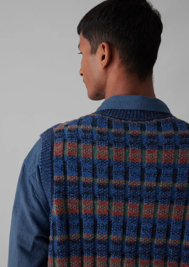 grid_stitch_tank_top_13.webp Tops & Tees | Knitwear-TOAST Grid Stitch Tank Top BlueMulti