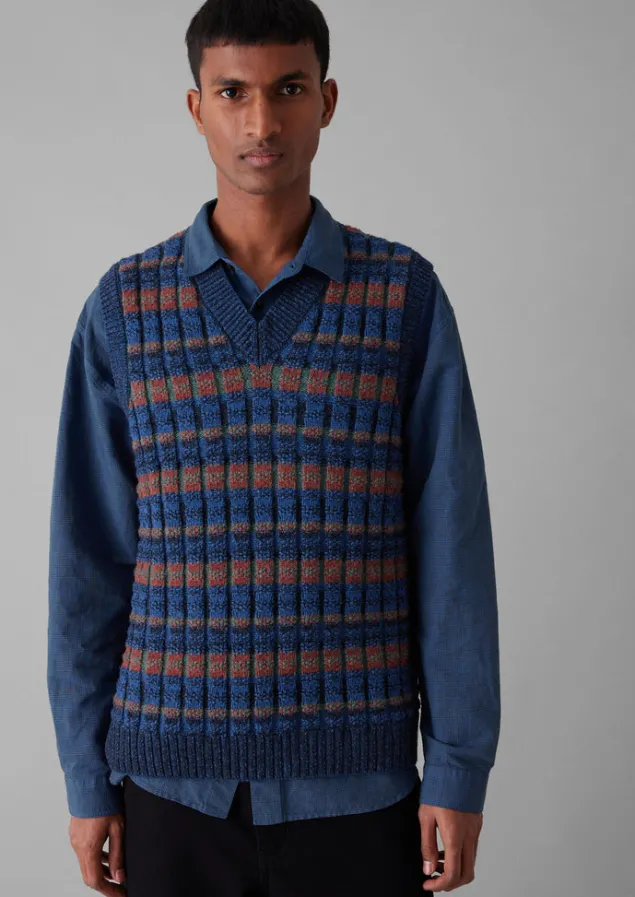 grid_stitch_tank_top_4.webp Tops & Tees | Knitwear-TOAST Grid Stitch Tank Top BlueMulti