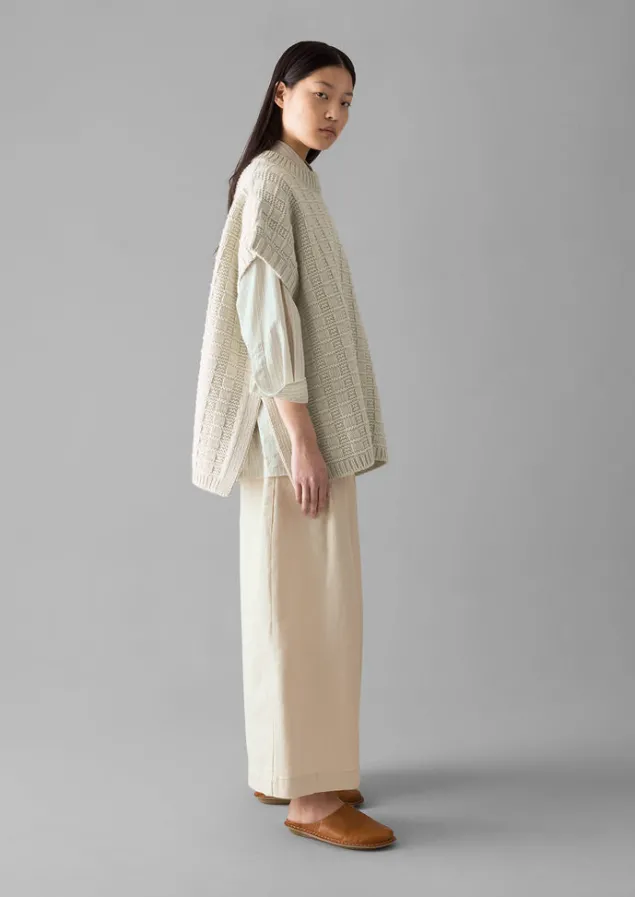 grid_stitch_wool_cotton_tank_3.webp Knitwear-TOAST Grid Stitch Wool Cotton Tank Bone