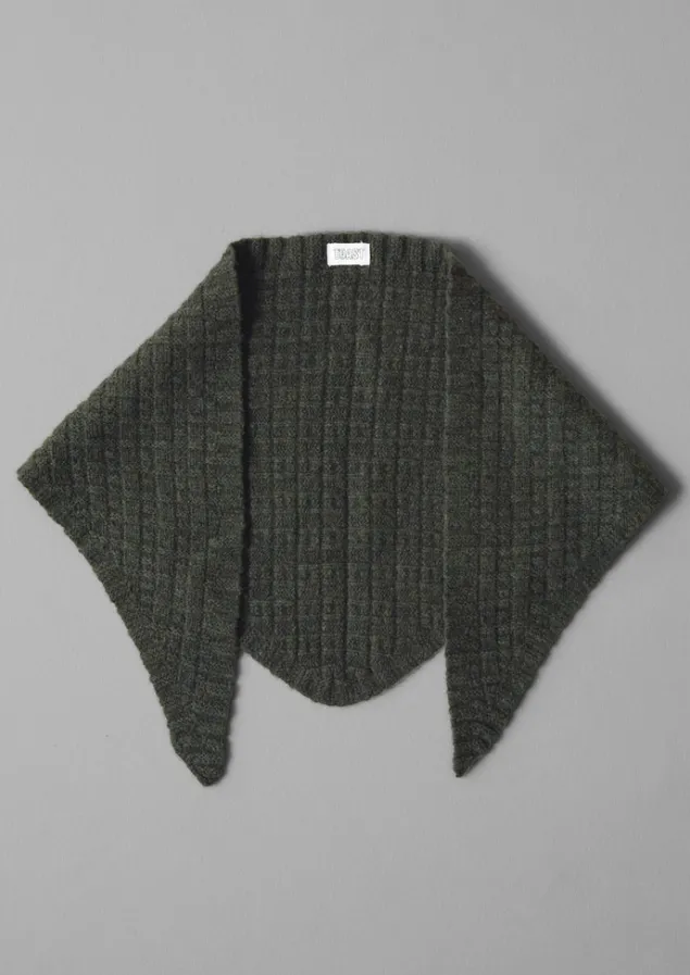 grid_stitched_knitted_bandana_3.webp Hats, Scarves & Gloves | Hats, Scarves & Gloves-TOAST Grid Stitched Knitted Bandana Seaweed