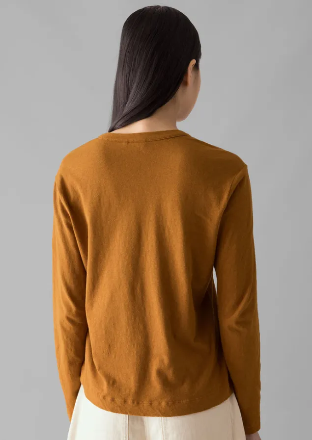 half_placket_cotton_linen_tee_13.webp Linen | Jersey-TOAST Half Placket Cotton Linen Tee Cumin