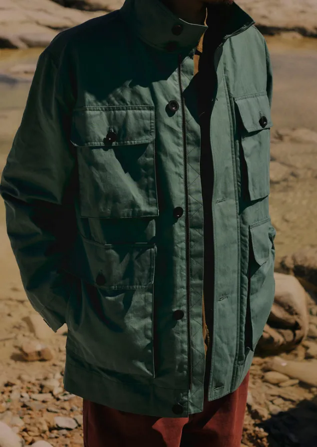 Coats & Jackets-TOAST Halley Stevensons Waxed Cotton Coat BlueJade