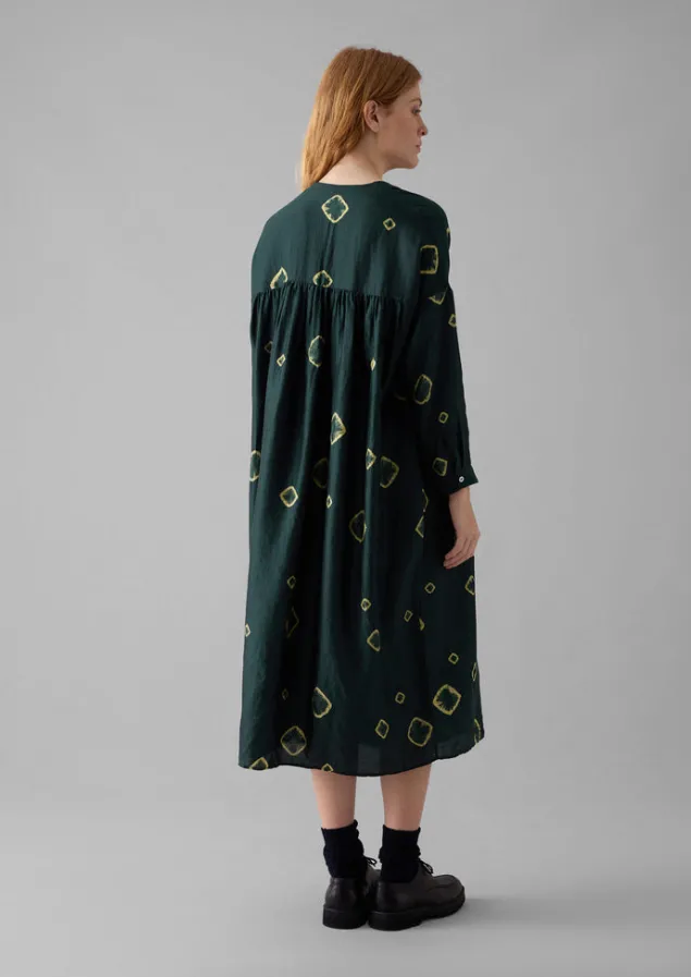 hand_bandhini_silk_dress_4.webp Dresses-TOAST Hand Bandhini Silk Dress OilGreen/LimeGreen