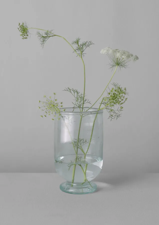 Glass | Decorative Pieces-TOAST Hand Blown Footed Vase Clear