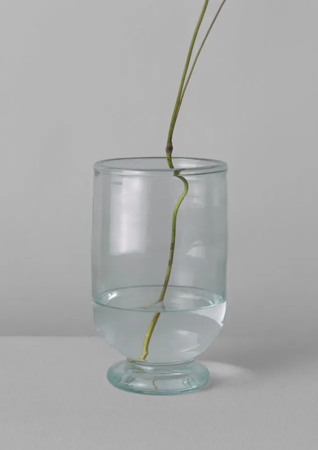 hand_blown_footed_vase_8.webp Glass | Decorative Pieces-TOAST Hand Blown Footed Vase Clear