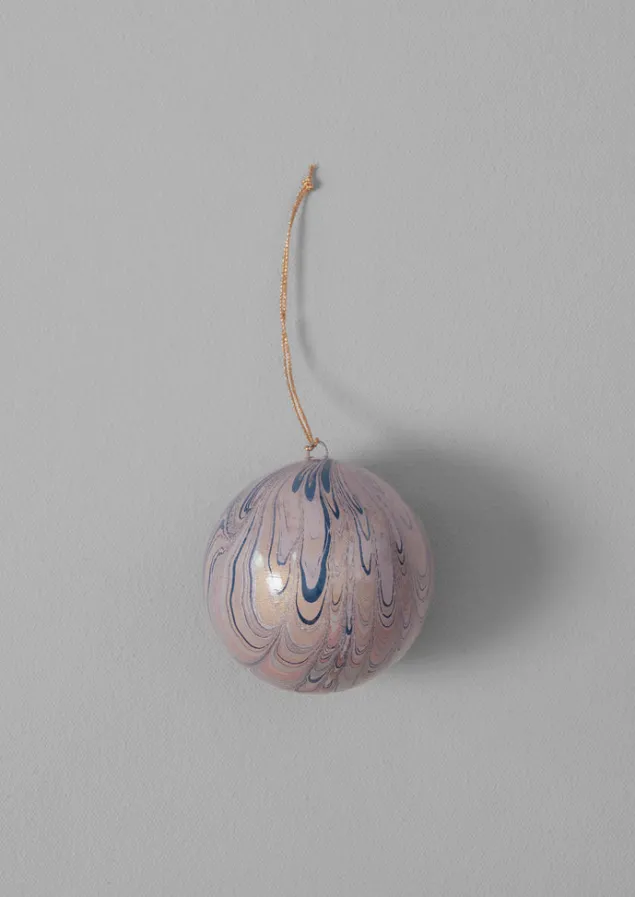 Christmas Decorations-TOAST Hand Marbled Bauble Lilac