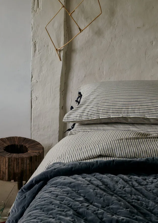 hand_quilted_velvet_throw_3-1.webp Textiles | Blankets & Throws-TOAST Hand Quilted Velvet Throw MineralBlue/Natural