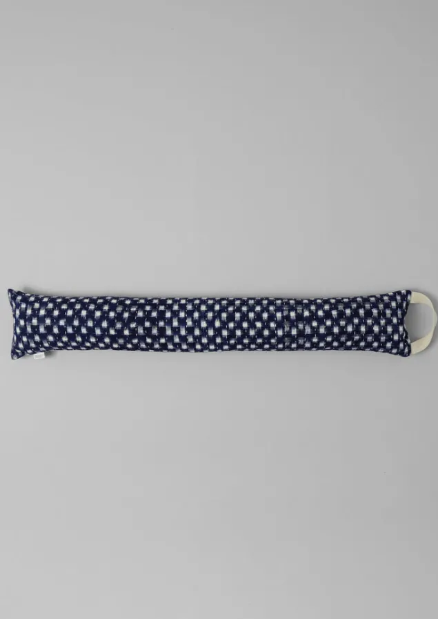 Textiles | Cushions & Covers-TOAST Hand Woven Ikat Cotton Draught Excluder MidnightCheck