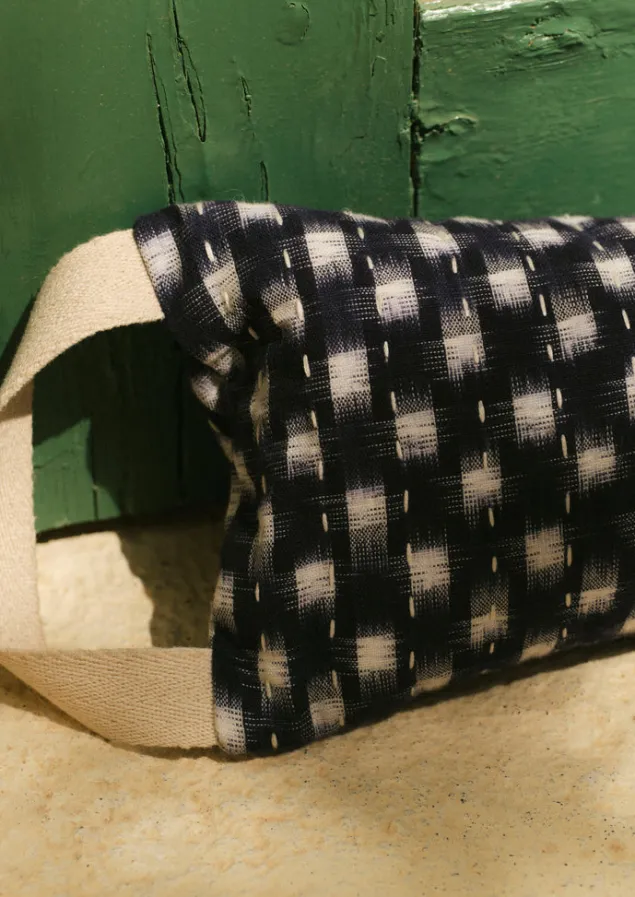 hand_woven_ikat_cotton_draught_excluder_2-1.webp Textiles | Cushions & Covers-TOAST Hand Woven Ikat Cotton Draught Excluder MidnightCheck
