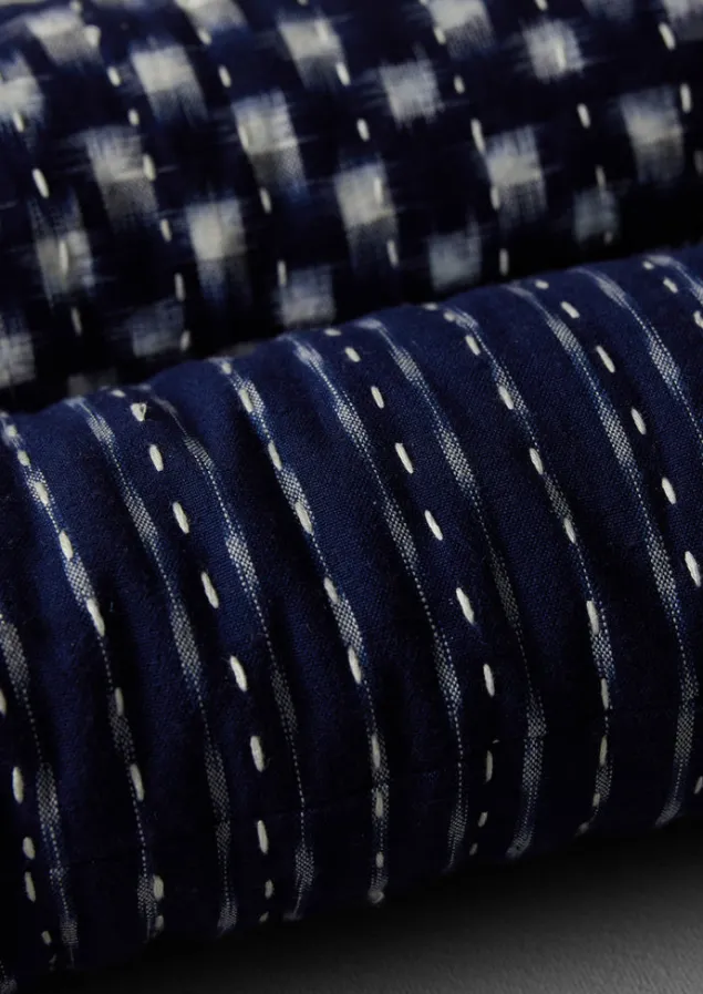 hand_woven_ikat_cotton_draught_excluder_9-1.webp Textiles | Cushions & Covers-TOAST Hand Woven Ikat Cotton Draught Excluder MidnightCheck