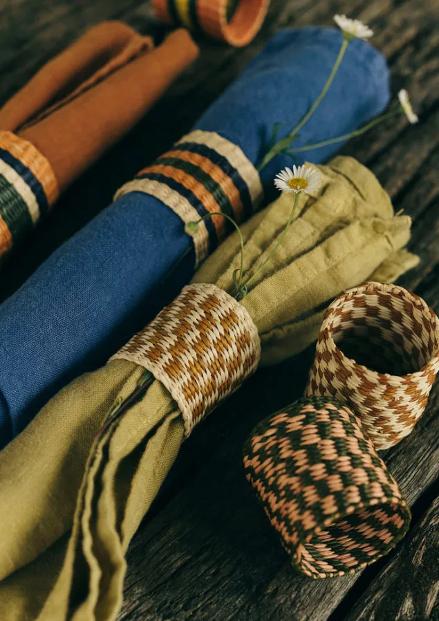 hand_woven_iraca_napkin_rings_4-3.webp Textiles-TOAST Hand Woven Iraca Napkin Rings Natural/Multi