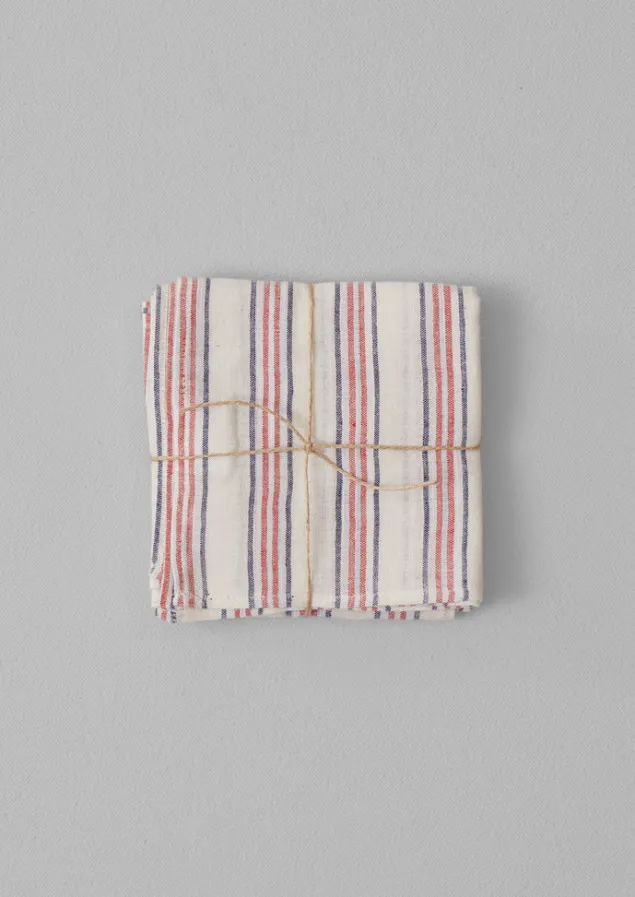 Textiles | Kitchen-TOAST Hand Woven Stripe Napkin Set Parchment