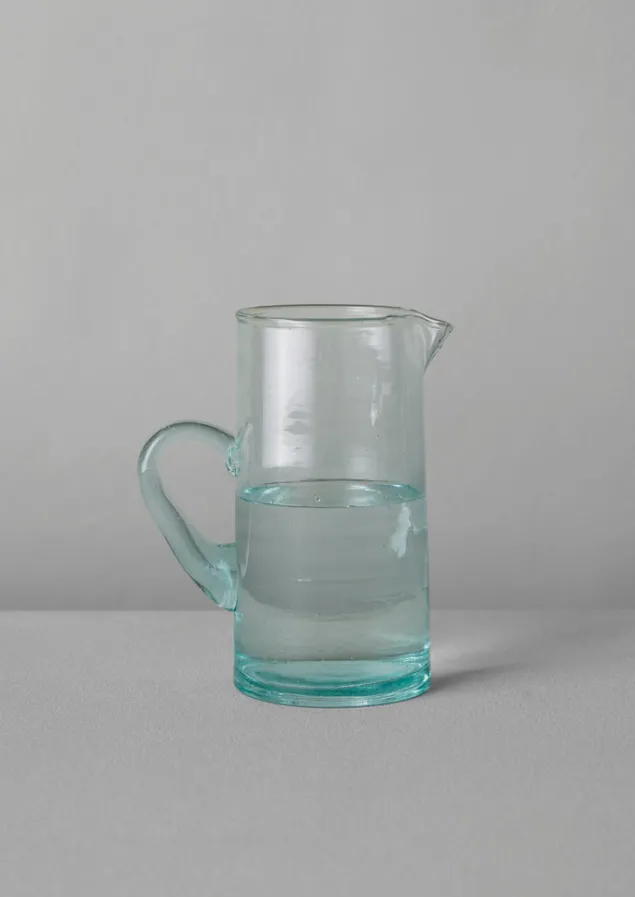handled_moroccan_glass_jug_2.webp Glass-TOAST Handled Moroccan Glass Jug Clear