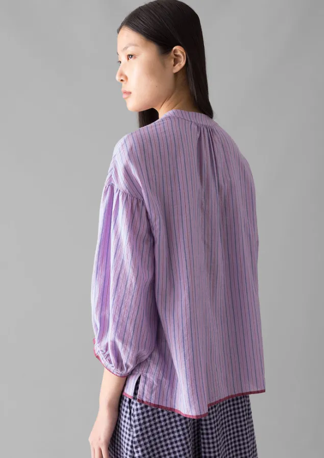 harmony_stripe_hand_woven_mulmul_shirt_4.webp Shirts | Tops & Tees-TOAST Harmony Stripe Hand Woven Mulmul Shirt Mauve