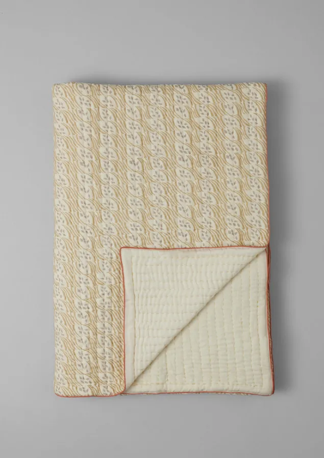 harvest_block_print_cotton_quilt_10-1.webp Textiles | Blankets & Throws-TOAST Harvest Block Print Cotton Quilt Sand/Hellebore
