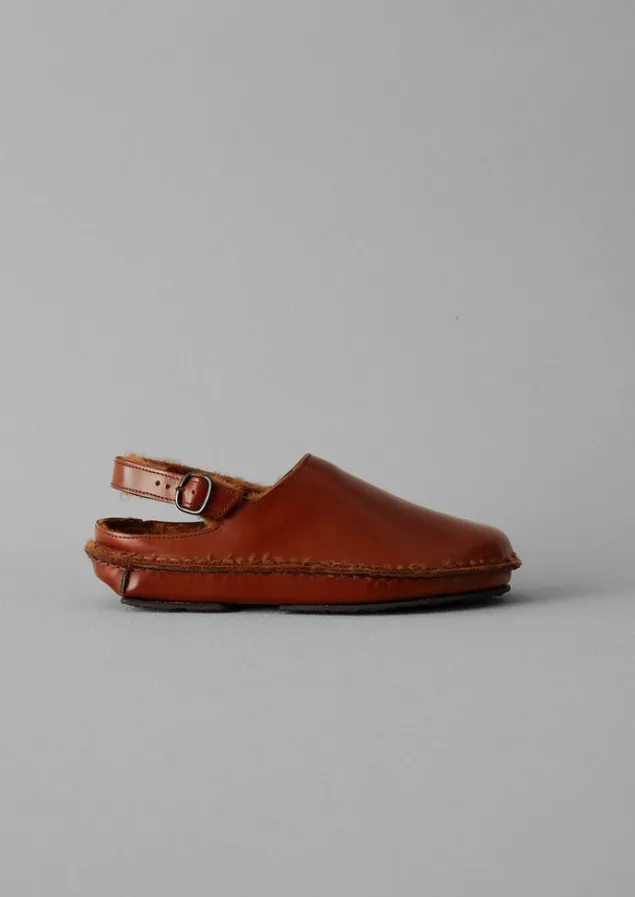 Shoes-TOAST Hereu Cargol Sheepskin Mules Tan
