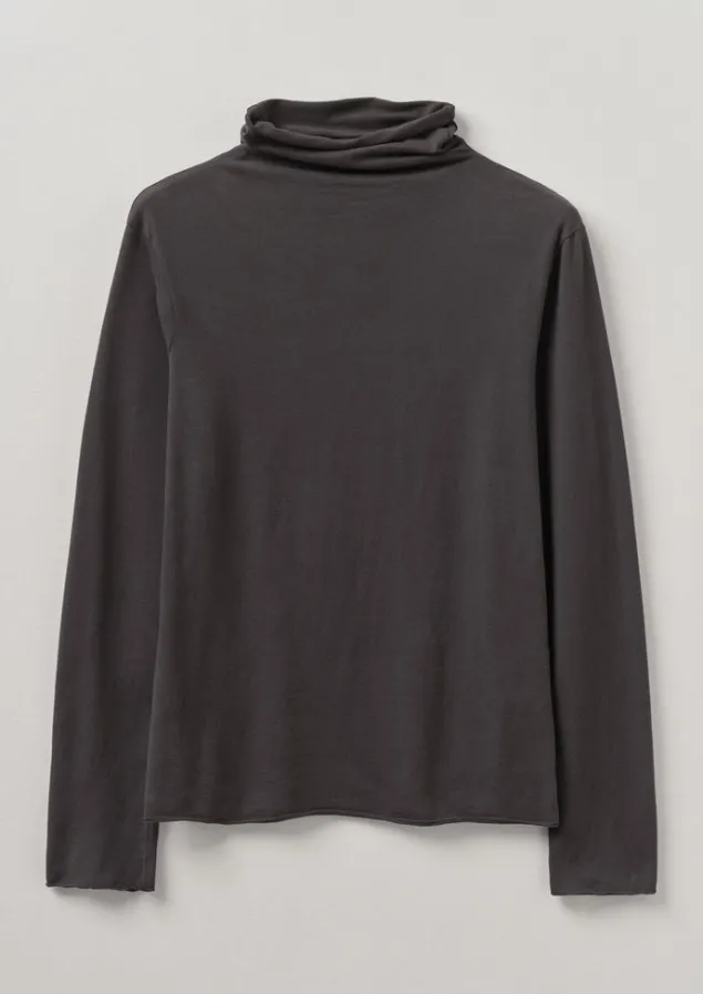 Jersey | Loungewear-TOAST High Neck Soft Cotton Tee SoftCharcoal