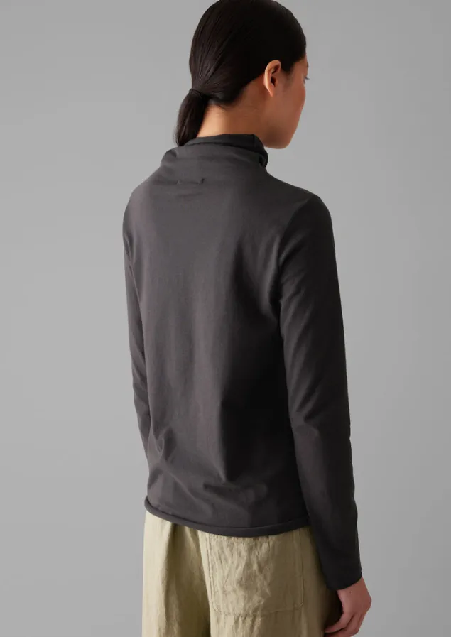 high_neck_soft_cotton_tee_2.webp Jersey | Loungewear-TOAST High Neck Soft Cotton Tee SoftCharcoal