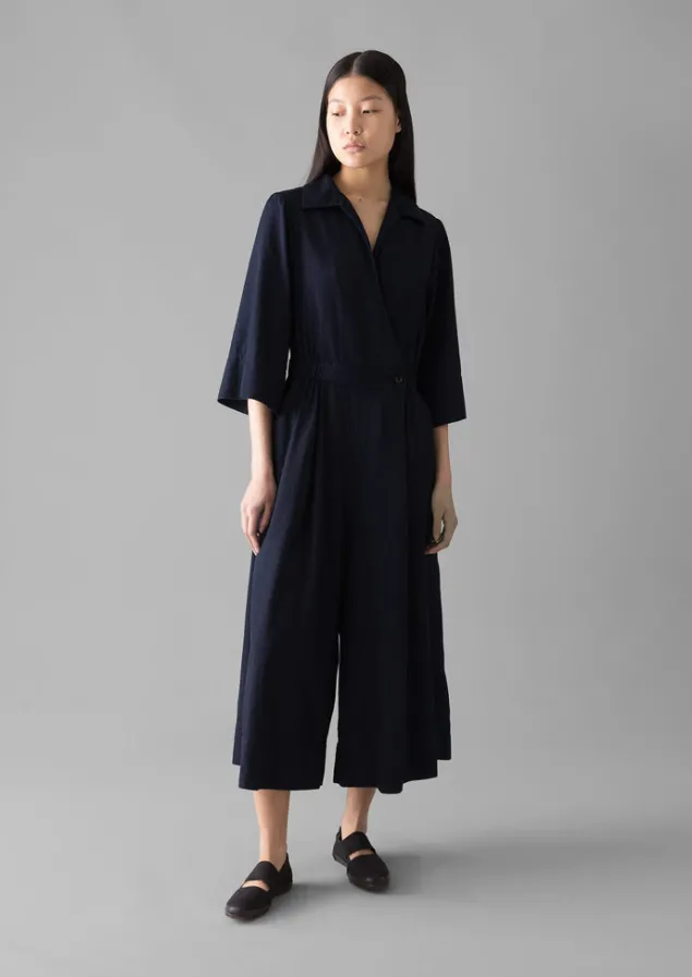 indigo_twill_culotte_jumpsuit_5.webp Jumpsuits | Trousers-TOAST Twill Culotte Jumpsuit Indigo