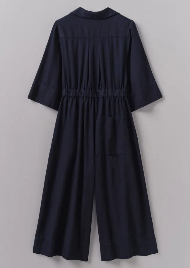 indigo_twill_culotte_jumpsuit_7.webp Jumpsuits | Trousers-TOAST Twill Culotte Jumpsuit Indigo