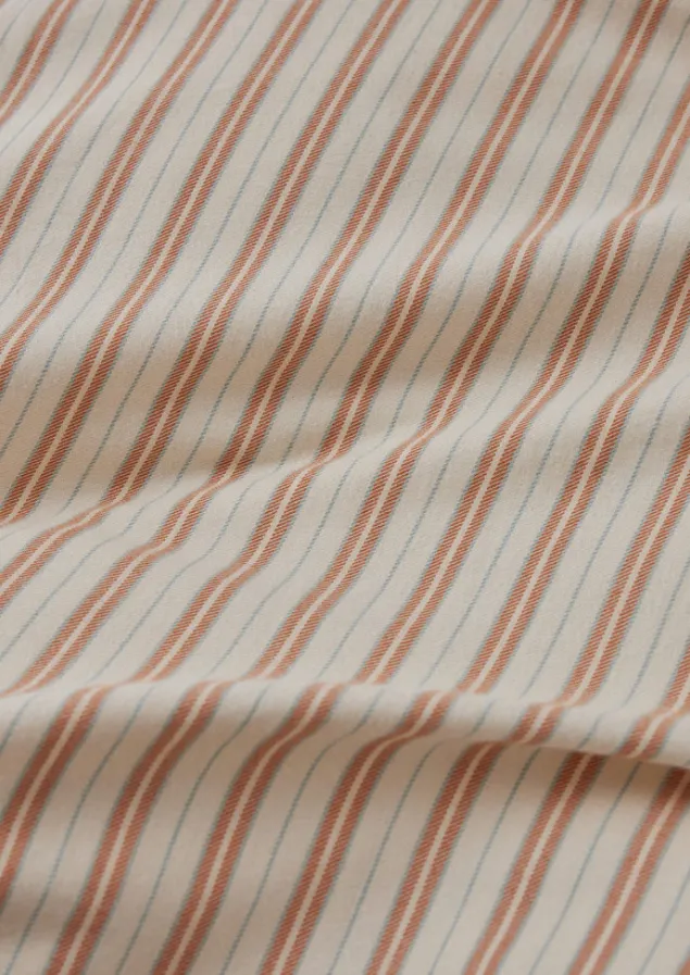 ines_flannel_stripe_cotton_duvet_cover_13.webp Textiles | Bed Linen-TOAST Ines Flannel Stripe Cotton Duvet Cover Apricot/SoftBlue