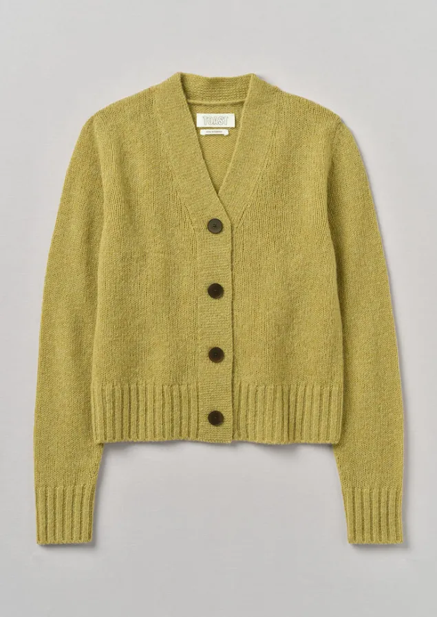 Knitwear-TOAST Kaia V-Neck Wool Cardigan Verbena