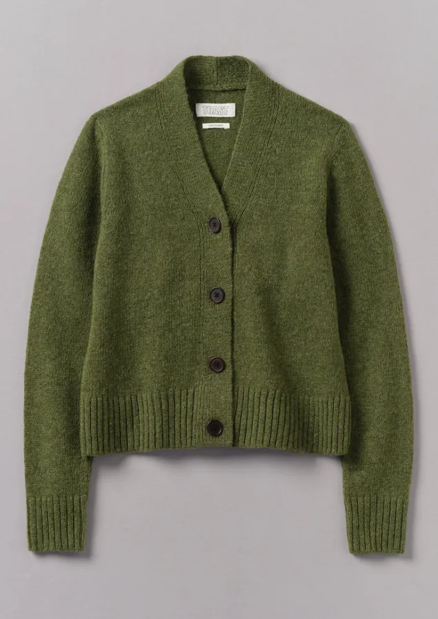 Knitwear-TOAST Kaia V-Neck Wool Cardigan DarkApple
