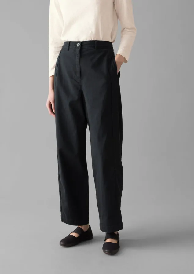 Trousers-TOAST Kathe Flat Front Cotton Twill Trousers SlateNavy