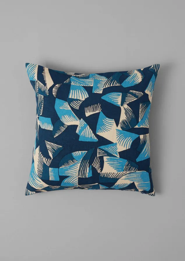 Textiles | Cushions & Covers-TOAST Kinetic Geo Linen Cushion Cover MixedBlues