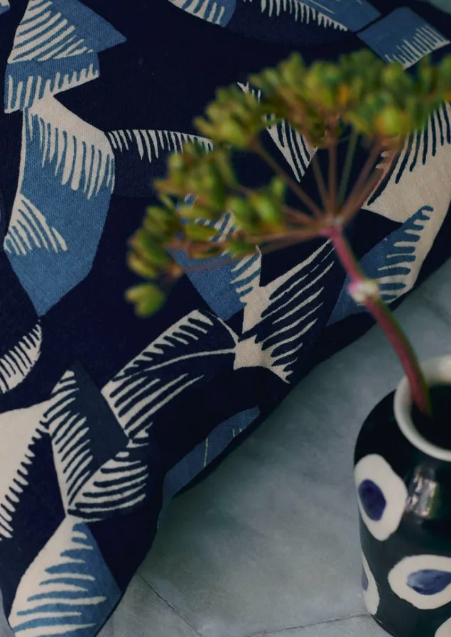Textiles | Cushions & Covers-TOAST Kinetic Geo Linen Cushion Cover MixedBlues