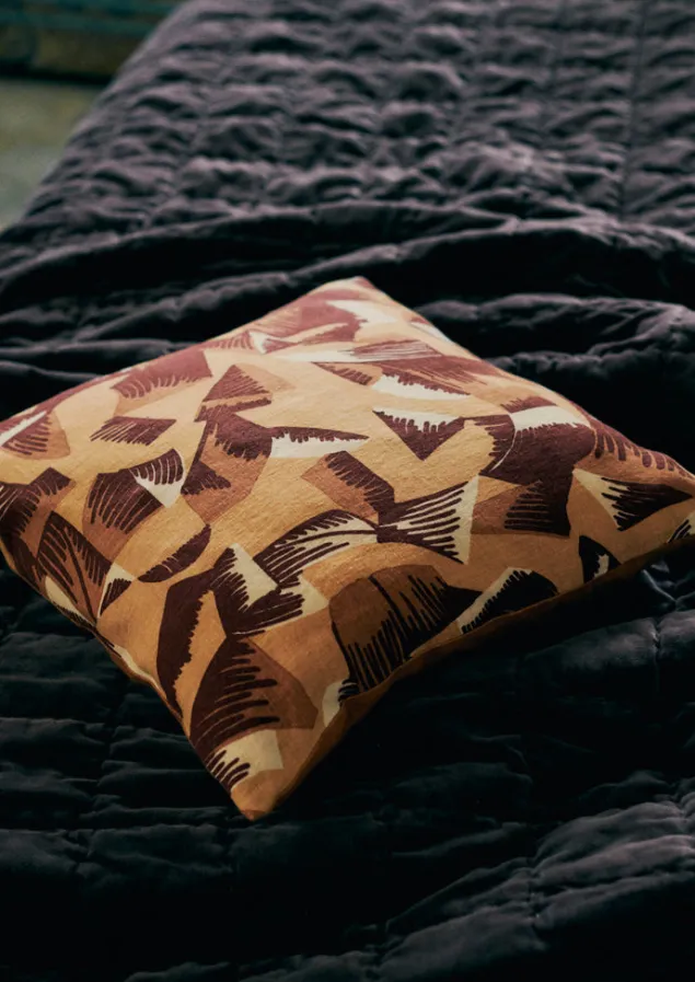 Textiles | Cushions & Covers-TOAST Kinetic Geo Linen Cushion Cover Sand/Berry