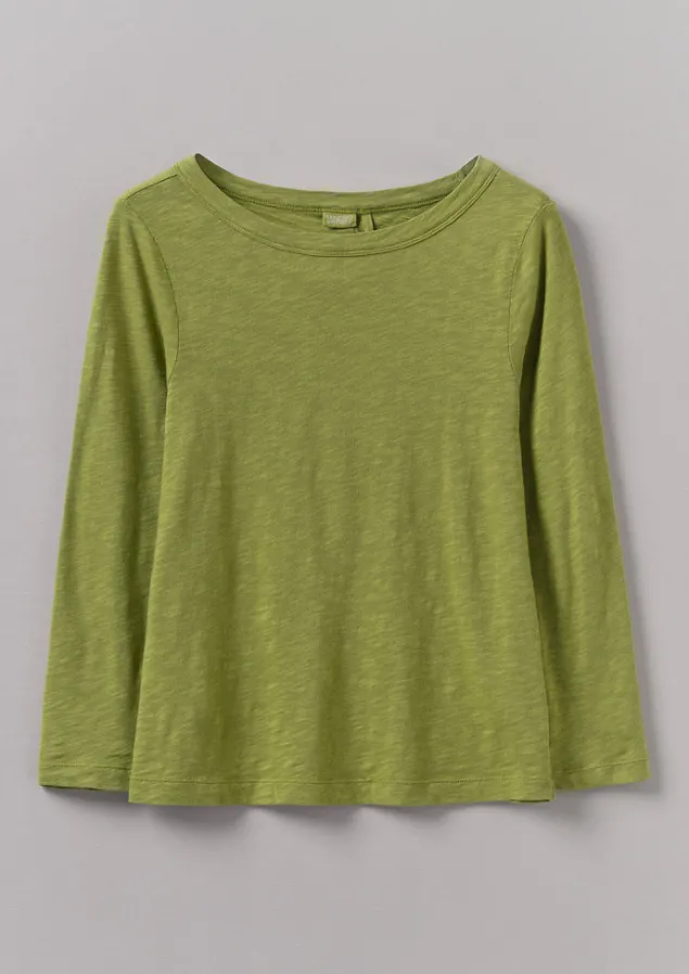 Jersey | Tops & Tees-TOAST Lia Garment Dyed Boat Neck Tee WoodbineGreen