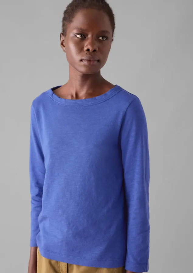 lia_garment_dyed_boat_neck_tee_1-1.webp Jersey | Tops & Tees-TOAST Lia Garment Dyed Boat Neck Tee Cobalt