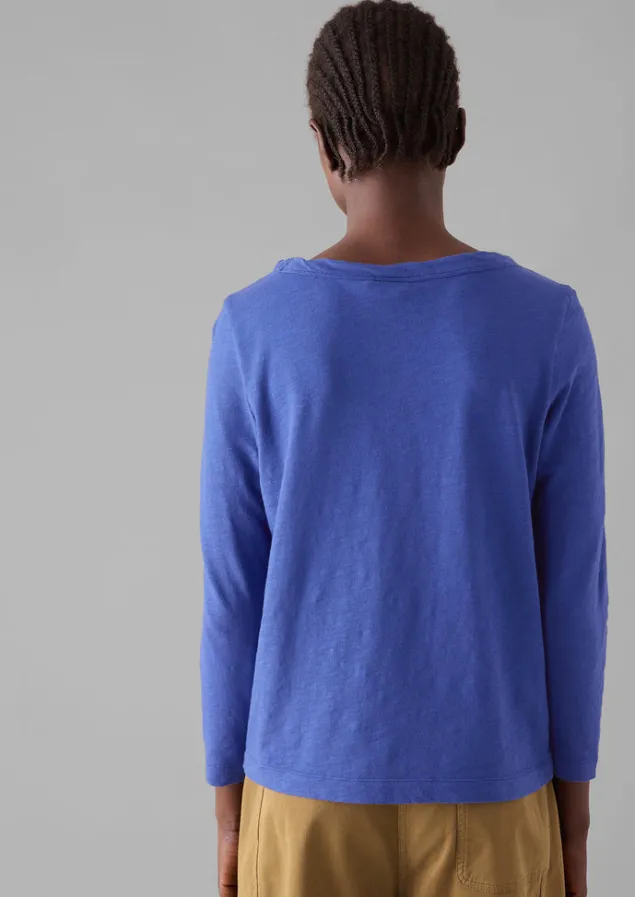 lia_garment_dyed_boat_neck_tee_3-1.webp Jersey | Tops & Tees-TOAST Lia Garment Dyed Boat Neck Tee Cobalt