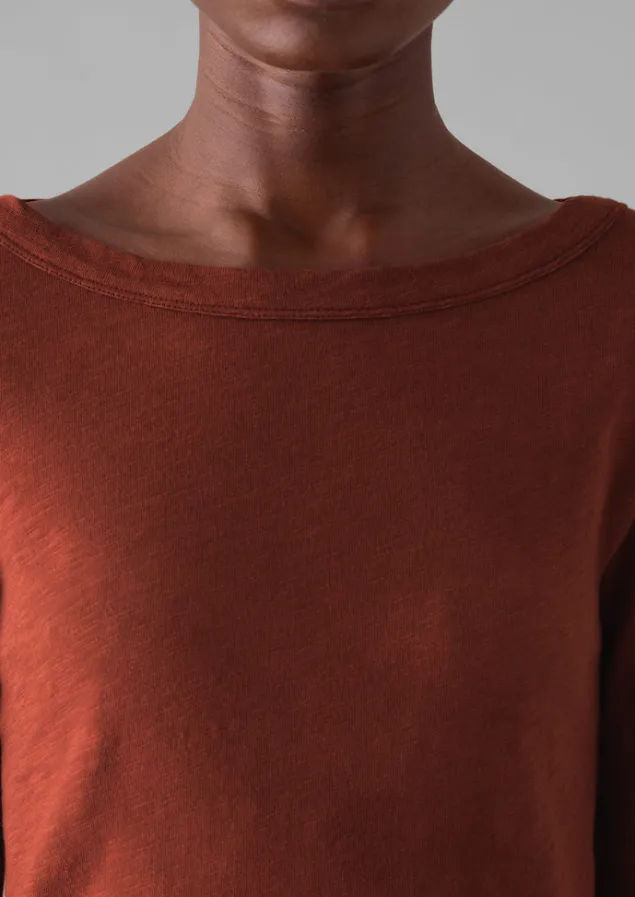 lia_garment_dyed_boat_neck_tee_6.webp Jersey | Tops & Tees-TOAST Lia Garment Dyed Boat Neck Tee BraeburnRed